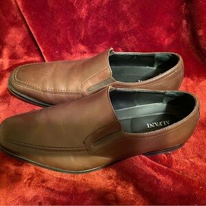 Alfani Brown Leather Loafers Slip-On Comfort